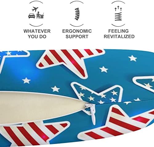 Удобна Възглавница за самолет, влак, автомобил от пяна с памет ефект, Забавен Американски Флаг, Моющаяся и Удобна Възглавница за