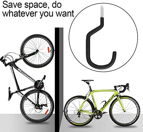 Закачалка за Куки за Съхранение на велосипеди, Тежкотоварни Велосипеден Кука, Тежки Големи Спирални Куки за Съхранение на Велосипеди на Стената и Тавана на Гаража,